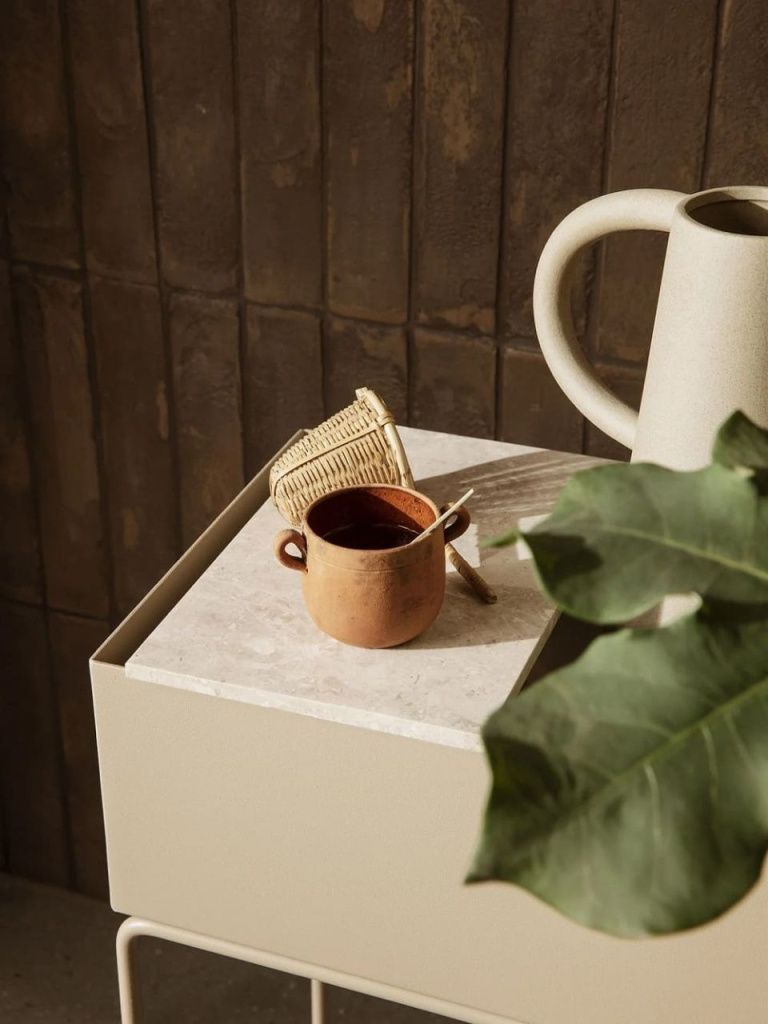 Поднос мраморный Tray for Plant Box Marble Beige