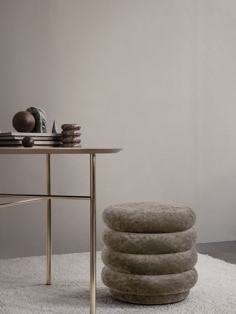 Пуф Round Faded Velvet Beige